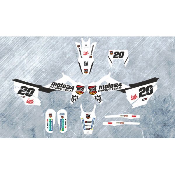 Graphics Lets Ride Graphics Kit Moto24 2023 for Husqvarna White