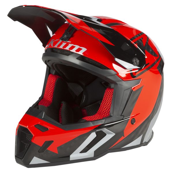 Casti Snowmobil Klim F5 Helmet ECE Amp Fiery Red/Metallic Silver