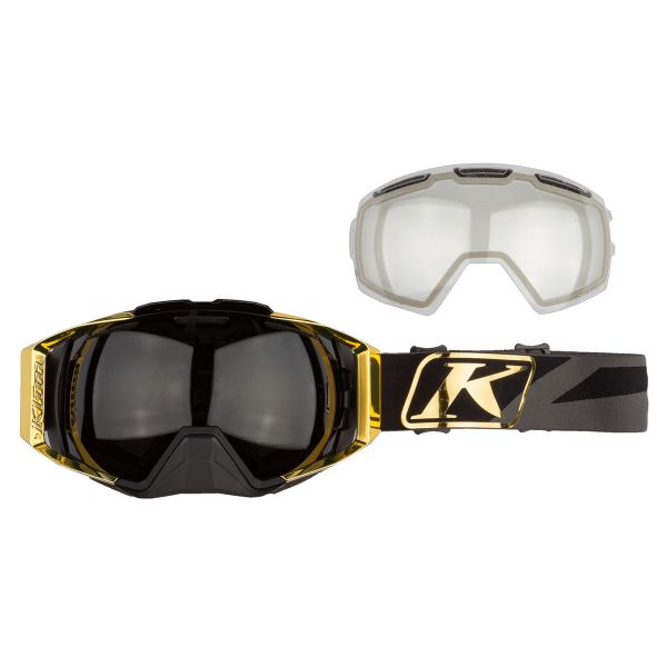 Ochelari Snowmobil Klim Ochelari Snowmobil Oculus Dissent Gold Smoke Polarized and Clear Lens