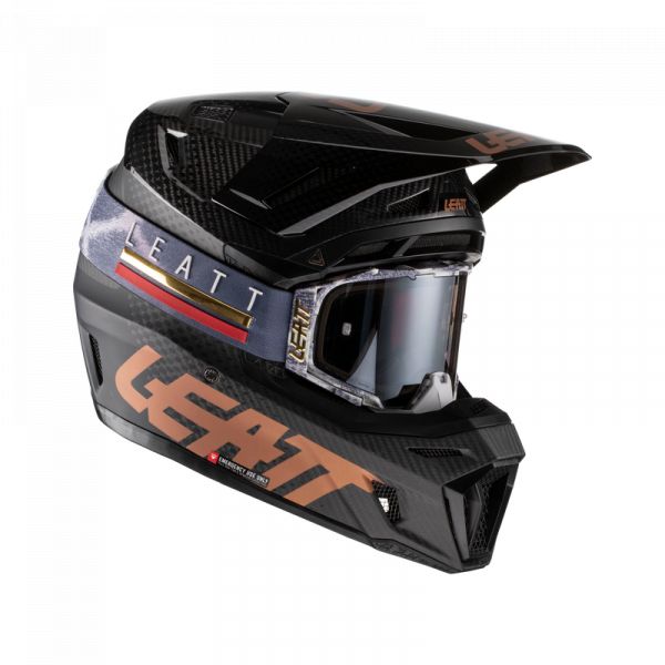 Casti Cross-Enduro Leatt Casca Moto Enduro 9.5 + Ochelari 6.5 Iriz Carbon Black