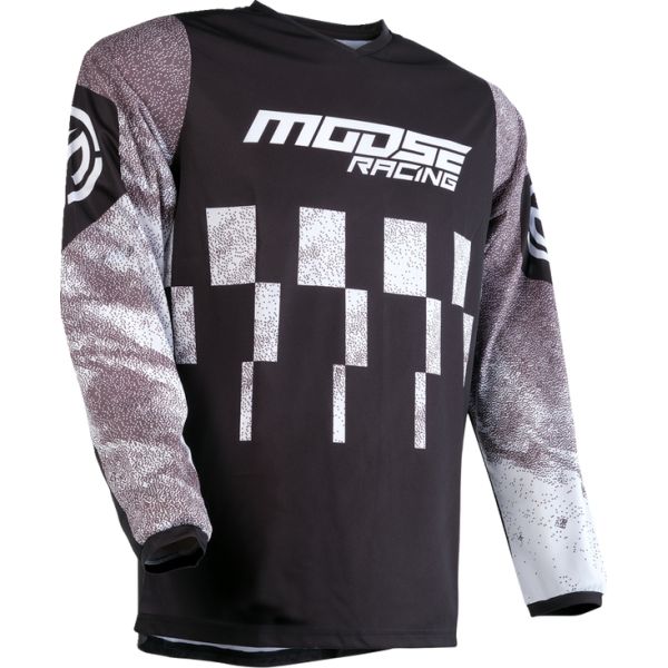 Tricouri MX-Enduro Moose Racing Tricou Moto Enduro/MX Qualifier Black/White 24