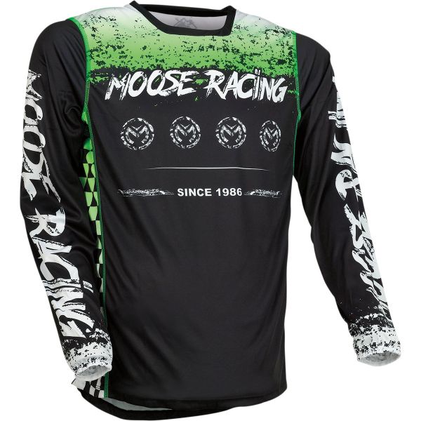 Tricouri MX-Enduro Moose Racing Tricou Moto MX M1 Black/Green