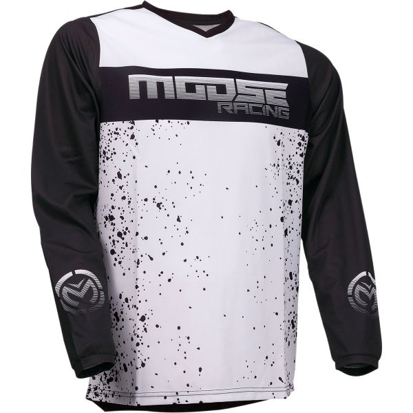 Tricouri MX-Enduro Moose Racing Tricou Moto MX Qualifier Black/White 2022