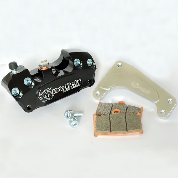 Kit Upgrade Frana Motomaster Kit Etrier Frana 4 pistoane + Adaptor Supermoto Racing Negru - 210020