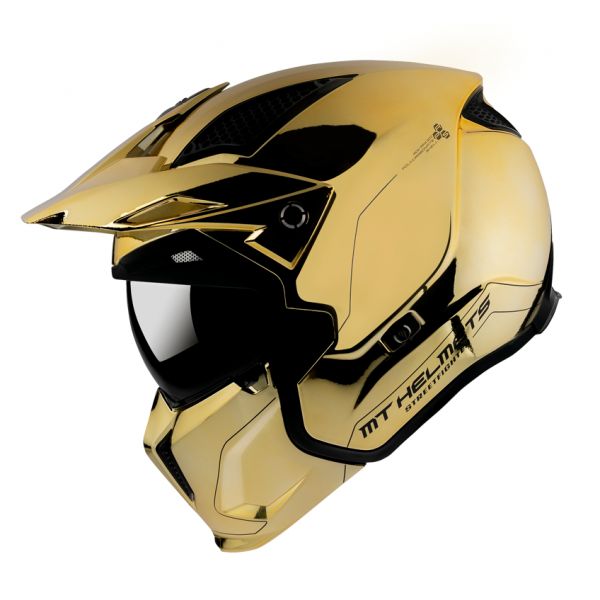 Casti ATV MT Helmets Casca Moto ATV Streetfighter SV A9 Chrome Gold Glossy  2021