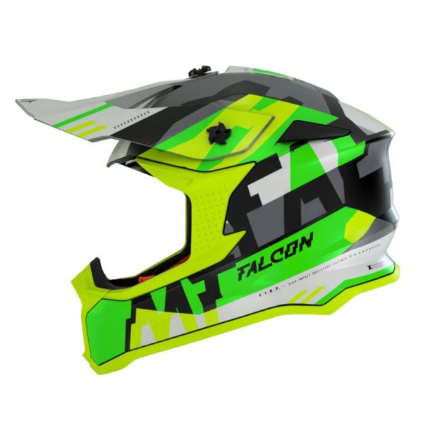 Casti Cross-Enduro MT Helmets Casca Moto Enduro Falcon Arya A3 Galben Fluor Mat