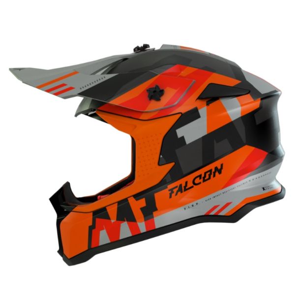 Casti Cross-Enduro MT Helmets Casca Moto Enduro Falcon Arya A4 Portocaliu Mat
