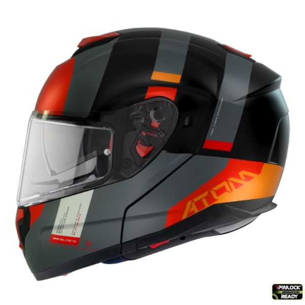 Casti Moto Flip-up (Modulabile) MT Helmets Casca Moto Flip-Up Atom SV Gorex B4 Orange Matt 2023