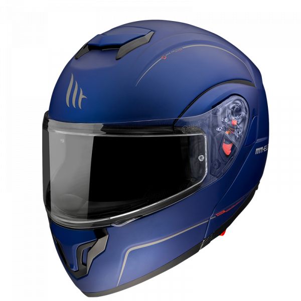 Casti Moto Flip-up (Modulabile) MT Helmets Casca Moto Flip-Up Atom SV Solid A7 Matt Blue 2022 