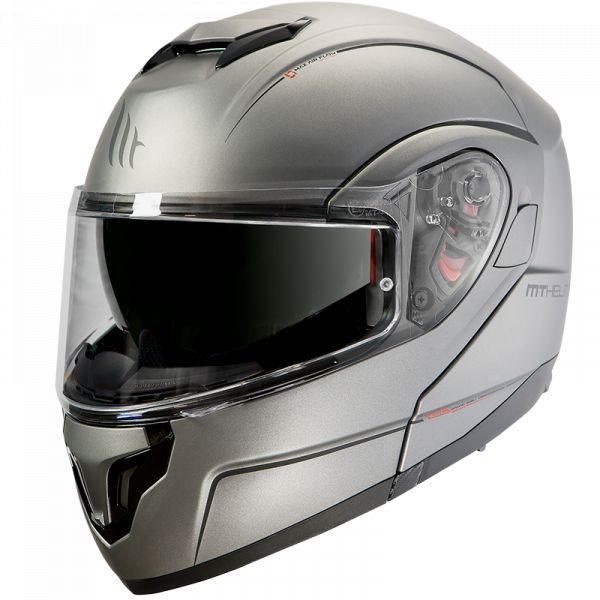 Casti Moto Flip-up (Modulabile) MT Helmets Casca Moto Flip-Up Atom SV Solid Matt Titanium 2022 