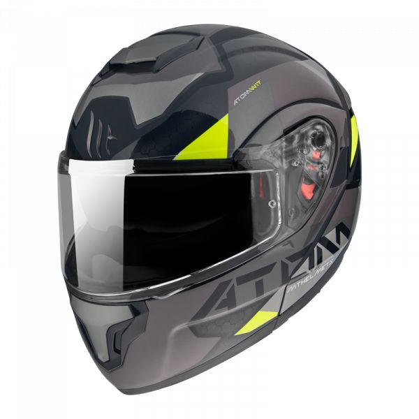 Casti Moto Flip-up (Modulabile) MT Helmets Casca Moto Flip-Up Atom SV W17 B2 Gloss/Matt Gray