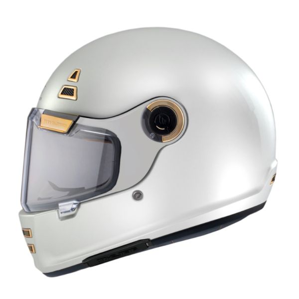 Casti Moto Flip-up (Modulabile) MT Helmets Casca Moto Flip-Up Jarama A0 Retro Cafe Racer White Glossy 2023