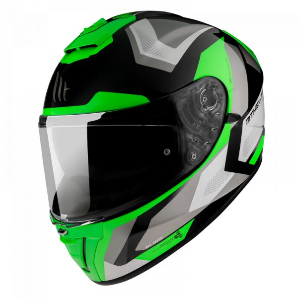 Casti Moto Integrale MT Helmets Casca Moto Full-Face Blade 2 SV Finishline D6 Gloss Pearl Fluo Green