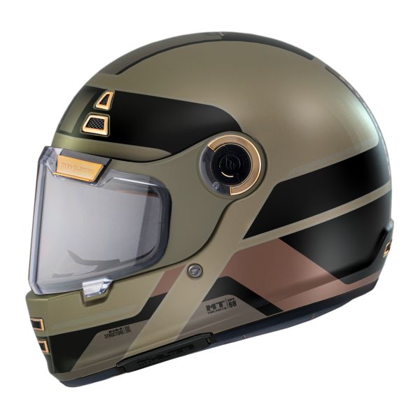 Casti Moto Integrale MT Helmets Casca Moto Full-Face Jarama 68Th C9 Auriu Mat