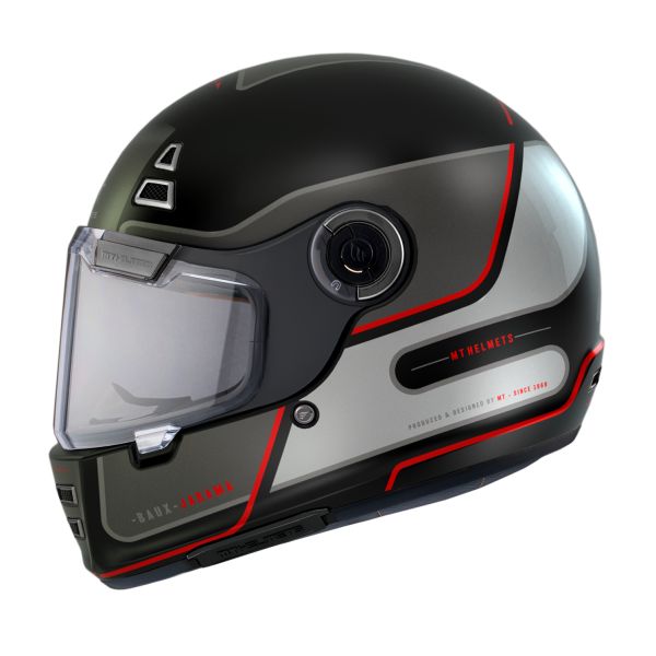 Casti Moto Integrale MT Helmets Casca Moto Full-Face Jarama Baux E15 Retro Cafe Racer Red Matt 2023 
