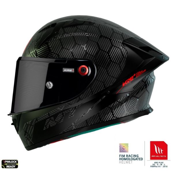 Casti Moto Integrale MT Helmets Casca Moto Full-Face KRE+ Carbon A11 Black Glossy 2023 
