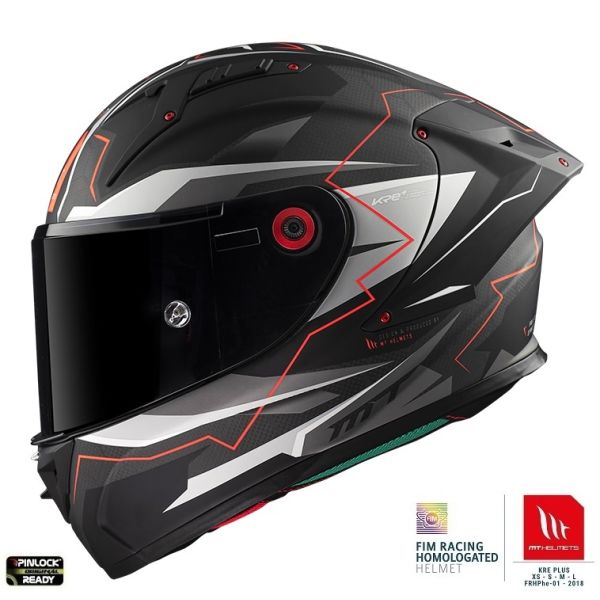 Casti Moto Integrale MT Helmets Casca Moto Full-Face Kre Carbon Kraker C5 Red Matt 2023