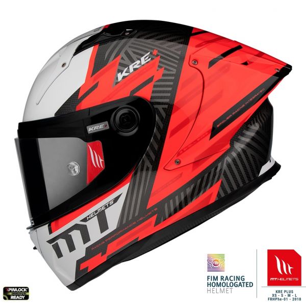 Casti Moto Integrale MT Helmets Casca Moto Full-Face KRE+ Carbon Projectile Brush A5 Red/Black