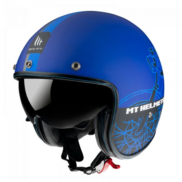 Casti Moto Jet (Open Face) MT Helmets Casca Moto Jet Caf? Racer B7 Gloss Blue