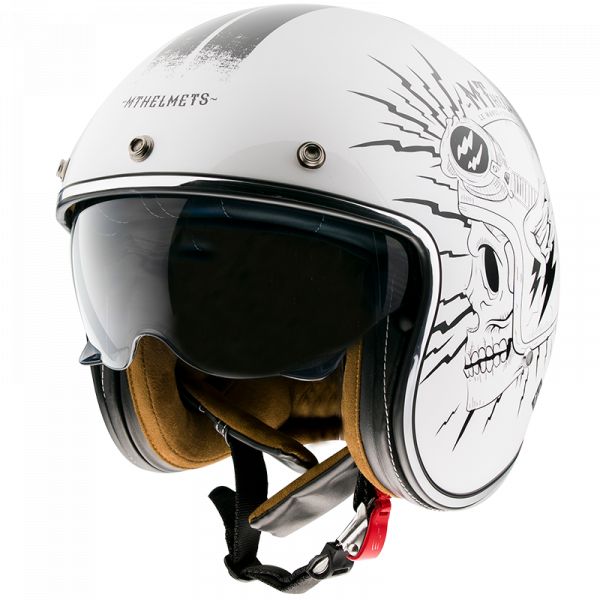 Casti Moto Jet (Open Face) MT Helmets Casca Moto Jet Le Mans 2 Diler B0 Gloss Pearl White