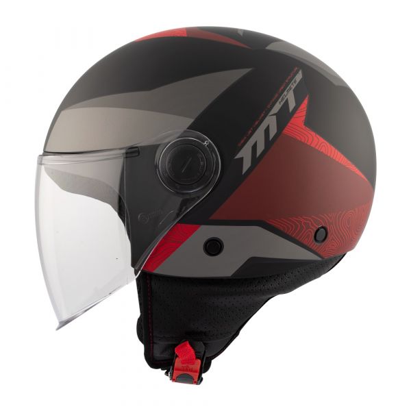 Casti Moto Jet (Open Face) MT Helmets Casca Moto Jet Street Poke B5 Black/Red
