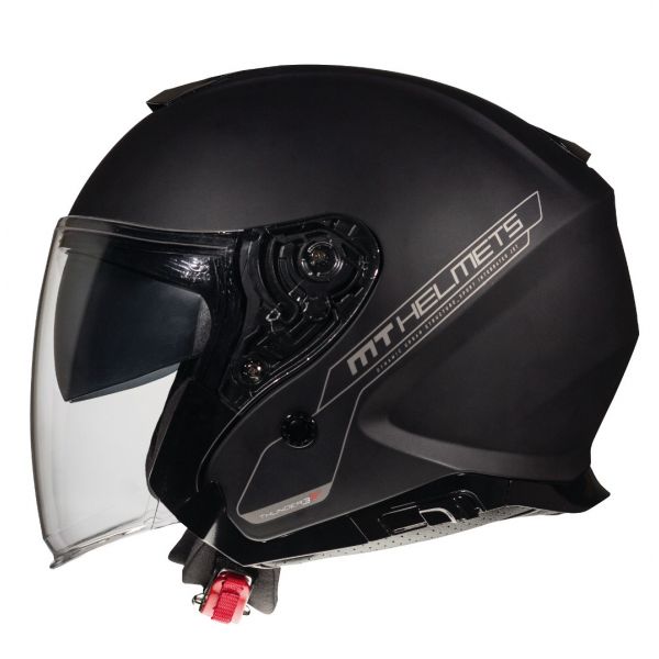 Casti Moto Jet (Open Face) MT Helmets Casca Moto Jet Thunder III SV Jet A1 Black Matt