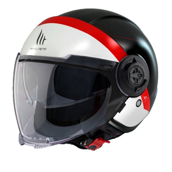 Casti Moto Jet (Open Face) MT Helmets Casca Moto Jet Viale SV 68 Unit A5 Black/Red/White
