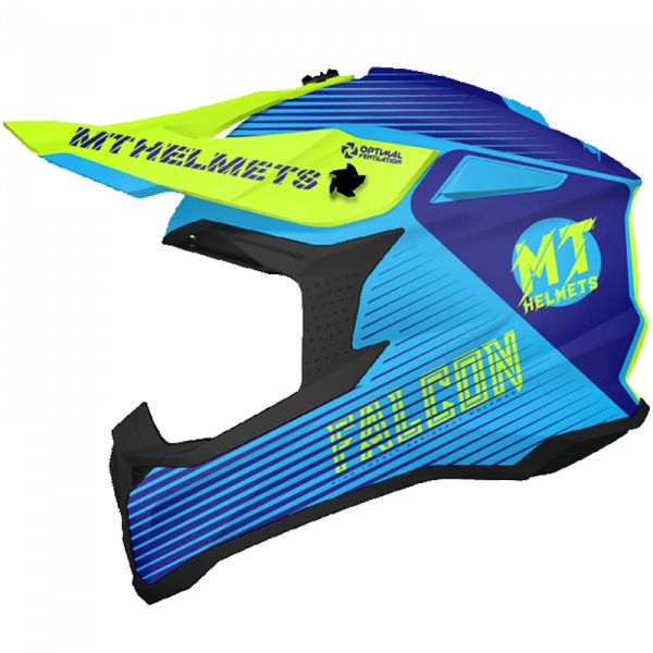  MT Helmets Casca Moto MX Falcon System C3 Gloss Fluor Yellow 2022