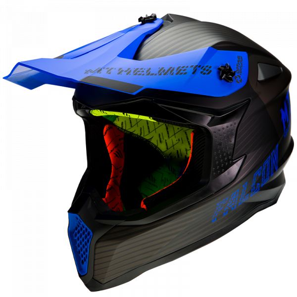 Casti MX-Enduro MT Helmets Casca Moto MX Falcon System D7 Matt Blue 2022