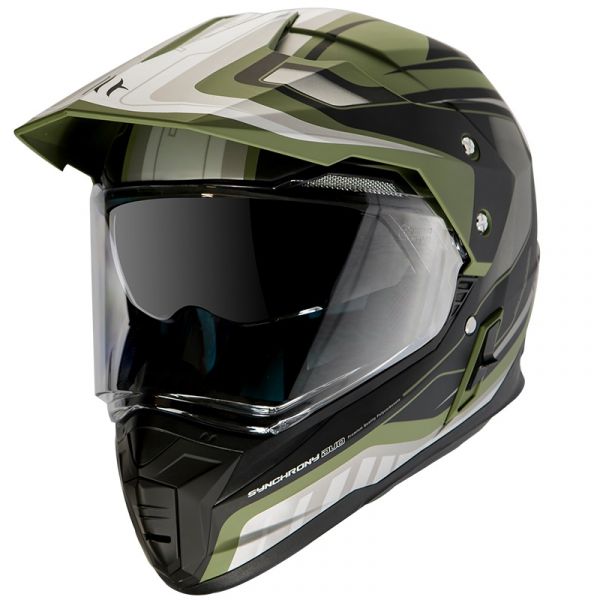 Casti Cross-Enduro MT Helmets Casca Moto MX Synchrony Duosport SV Black/ Military Green