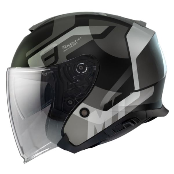 Casti Moto Jet (Open Face) MT Helmets Casca Moto Open-Face/Jet Street Thunder 3 SC Silton B2 Grey Matt 24
