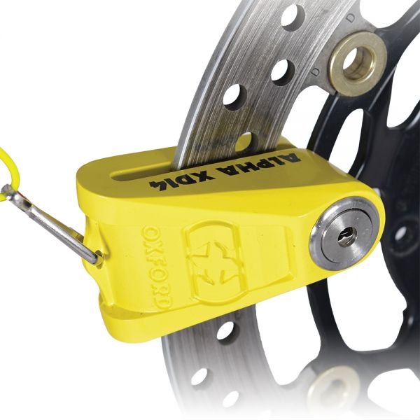Antifurt Moto Oxford Alpha xd14 stainless disc lock (14mm pin) yellow