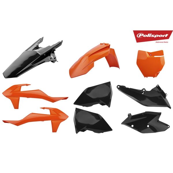 Plastice MX-Enduro Polisport Kit Plastice KTM EXC /125/200/250/300/ Black/Orange 90907