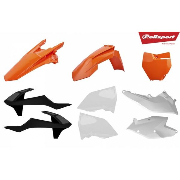 Plastice MX-Enduro Polisport Kit Plastice KTM EXC/EXC-F/XC/250/350/450 Black/Orange/White 90884