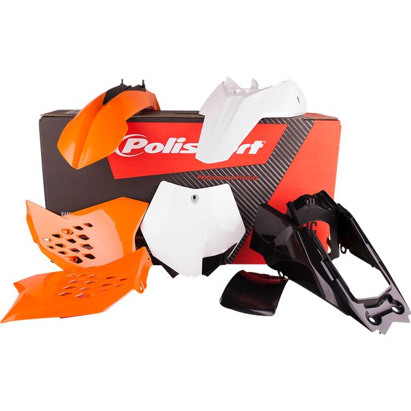 Plastice MX-Enduro Polisport Kit Plastice KTM SX /65 Orange/White 90450
