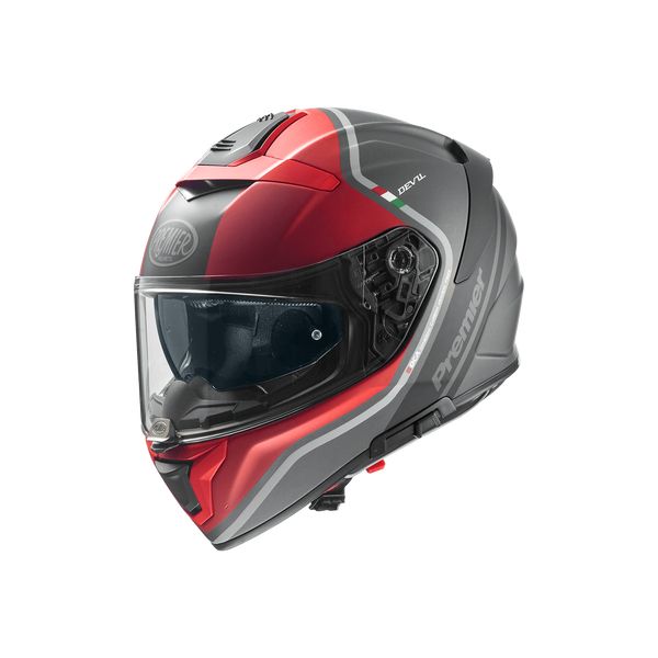 Casti Moto Integrale Premier Helmets Casca Moto Full-Face Devil PH 17BM Matt Gray/Red 2024