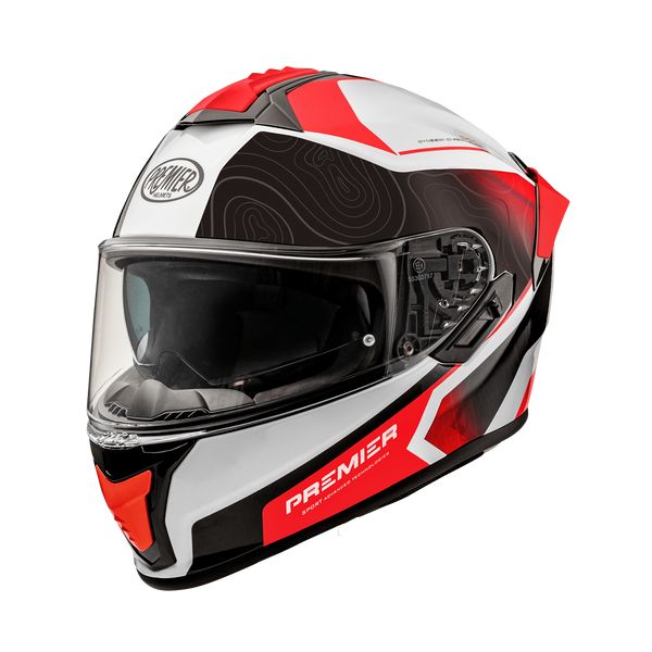 Casti Moto Integrale Premier Helmets Casca Moto Full-Face Evoluzione DK 2BM White/Red 2024