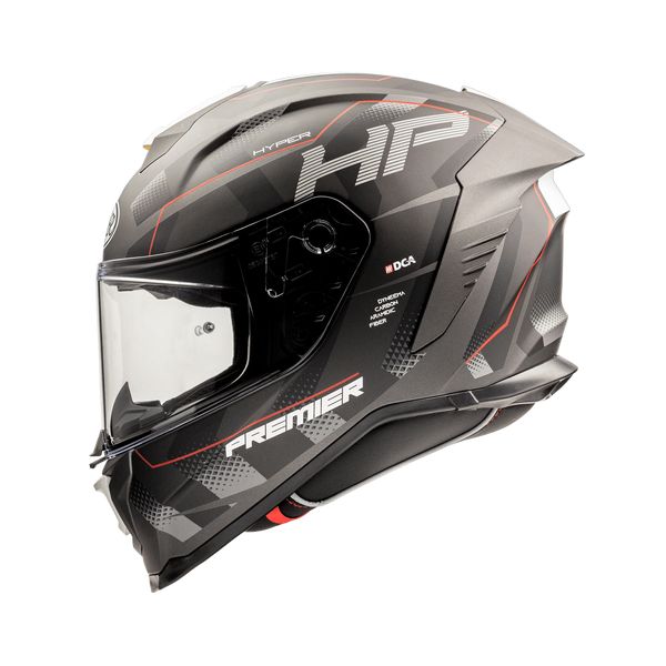 Casti Moto Integrale Premier Helmets Casca Moto Full-Face Hyper HP 92BM Gray/Red/Black 2024