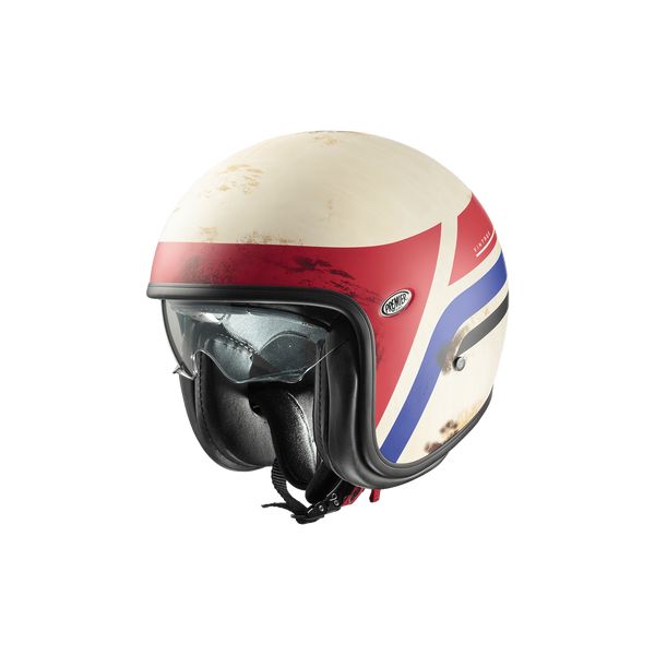 Casti Moto Jet (Open Face) Premier Helmets Casca Moto Open-Face/Jet Vintage K8BM Matt White/Blue/Red 2024