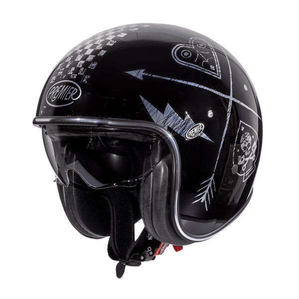 Casti Moto Jet (Open Face) Premier Helmets Casca Moto Open-Face/Jet Vintage NX SC Black/Blue/Chrome 2024