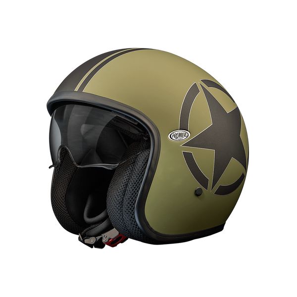 Casti Moto Jet (Open Face) Premier Helmets Casca Moto Open-Face/Jet Vintage SG MILBM Matt Olive/Black 2024
