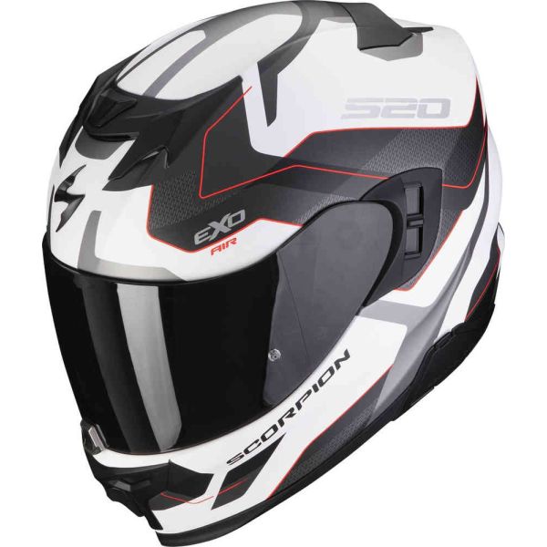Casti Moto Integrale Scorpion Exo Casca Full-Face/Integrala 520 Evo Air Elan Alb mat/Argintiu/Rosu