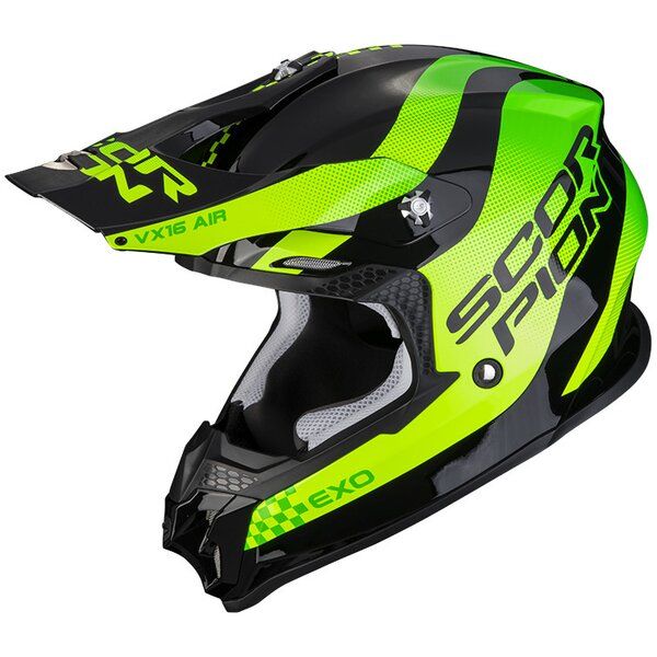 Casti Cross-Enduro Scorpion Exo Casca Moto Enduro Vx-16 Air Soul Negru/Verde