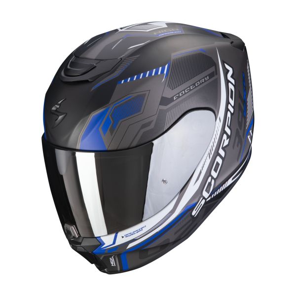 Casti Moto Integrale Scorpion Exo Casca Moto Full-Face 391 Haut Negru Mat/Albastru 23