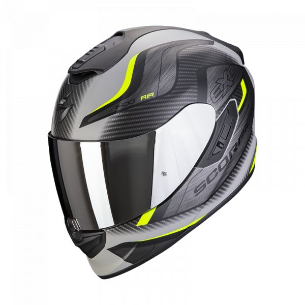 Casti Moto Integrale Scorpion Exo Casca Moto Full-Face Exo-1400 Air Attune Grey Matt/Black/Neon Yellow