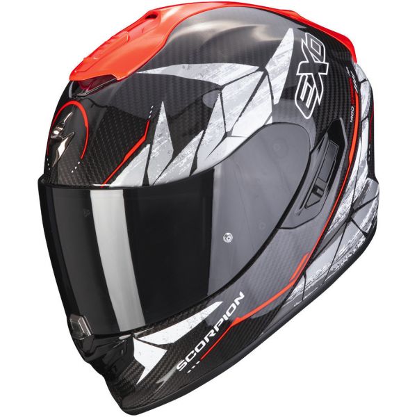 Casti Moto Integrale Scorpion Exo Casca Moto Full-Face Exo-1400 Carbon Air Aranea Black/Neon Red