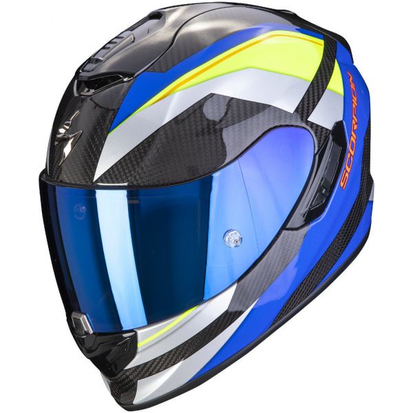 Casti Moto Integrale Scorpion Exo Casca Moto Full-Face Exo-1400 Carbon Air Legione Blue/Neon Yellow