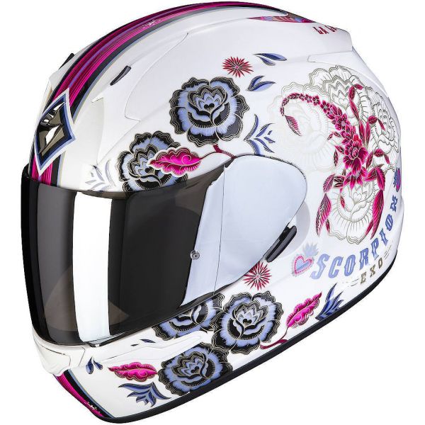 Casti Moto Integrale Scorpion Exo Casca Moto Full-Face Exo-390 Chica II White/Pink