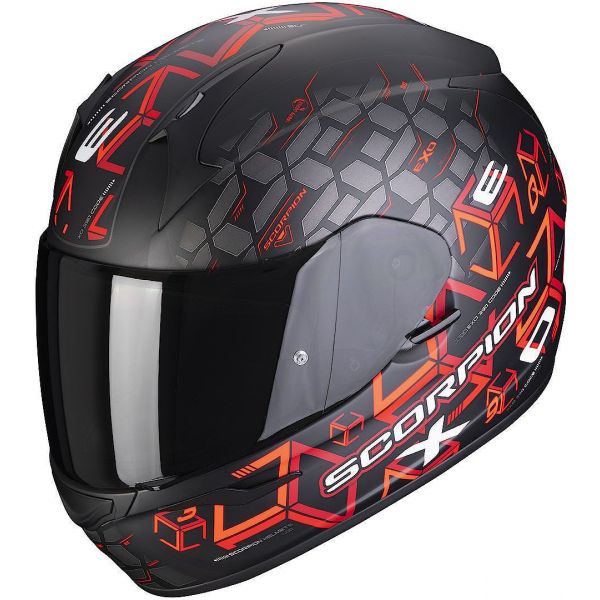 Casti Moto Integrale Scorpion Exo Casca Moto Full-Face Exo-390 Cube Matt Black/Red