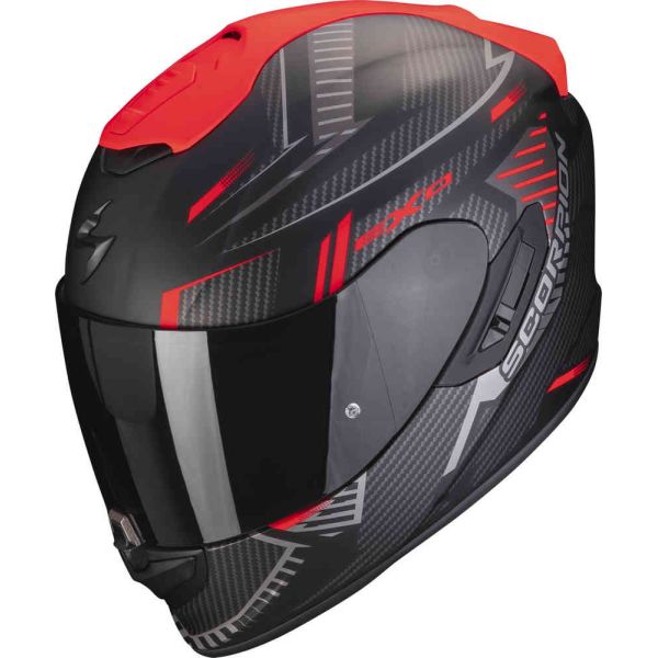 Casti Moto Integrale Scorpion Exo Casca Moto Full-Face/Integrala 1400 Evo Air Shell Negru Mat/Rosu
